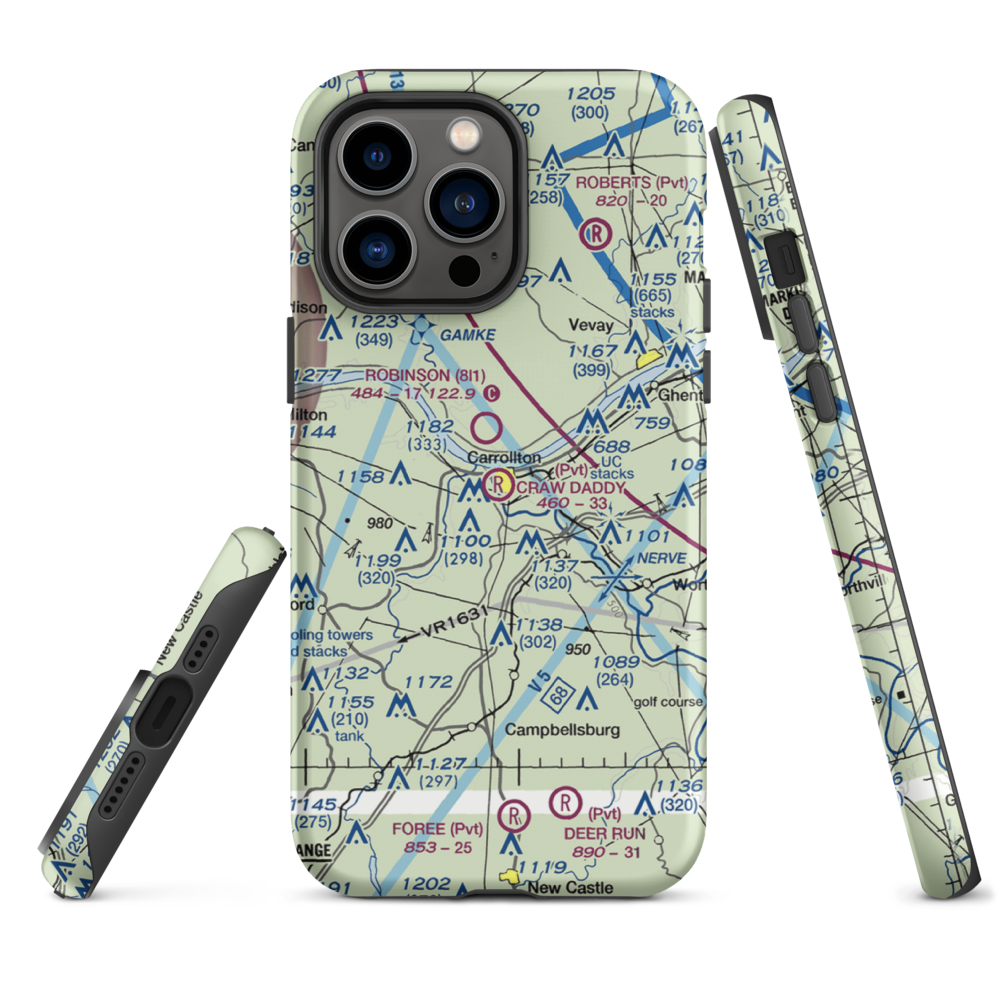 Craw Daddy Landing Airport (3KY4) VFR Sectional  Tough iPhone Case iPhone 14 Pro Max model shown