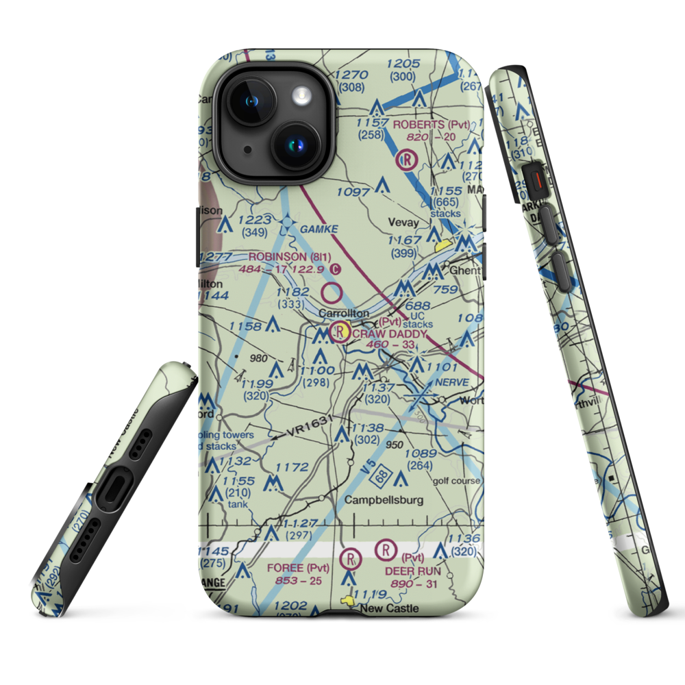 Craw Daddy Landing Airport (3KY4) VFR Sectional  Tough iPhone Case iPhone 15 Plus model shown