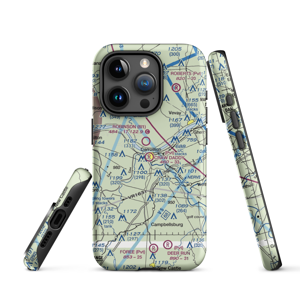 Craw Daddy Landing Airport (3KY4) VFR Sectional  Tough iPhone Case iPhone 15 Pro model shown