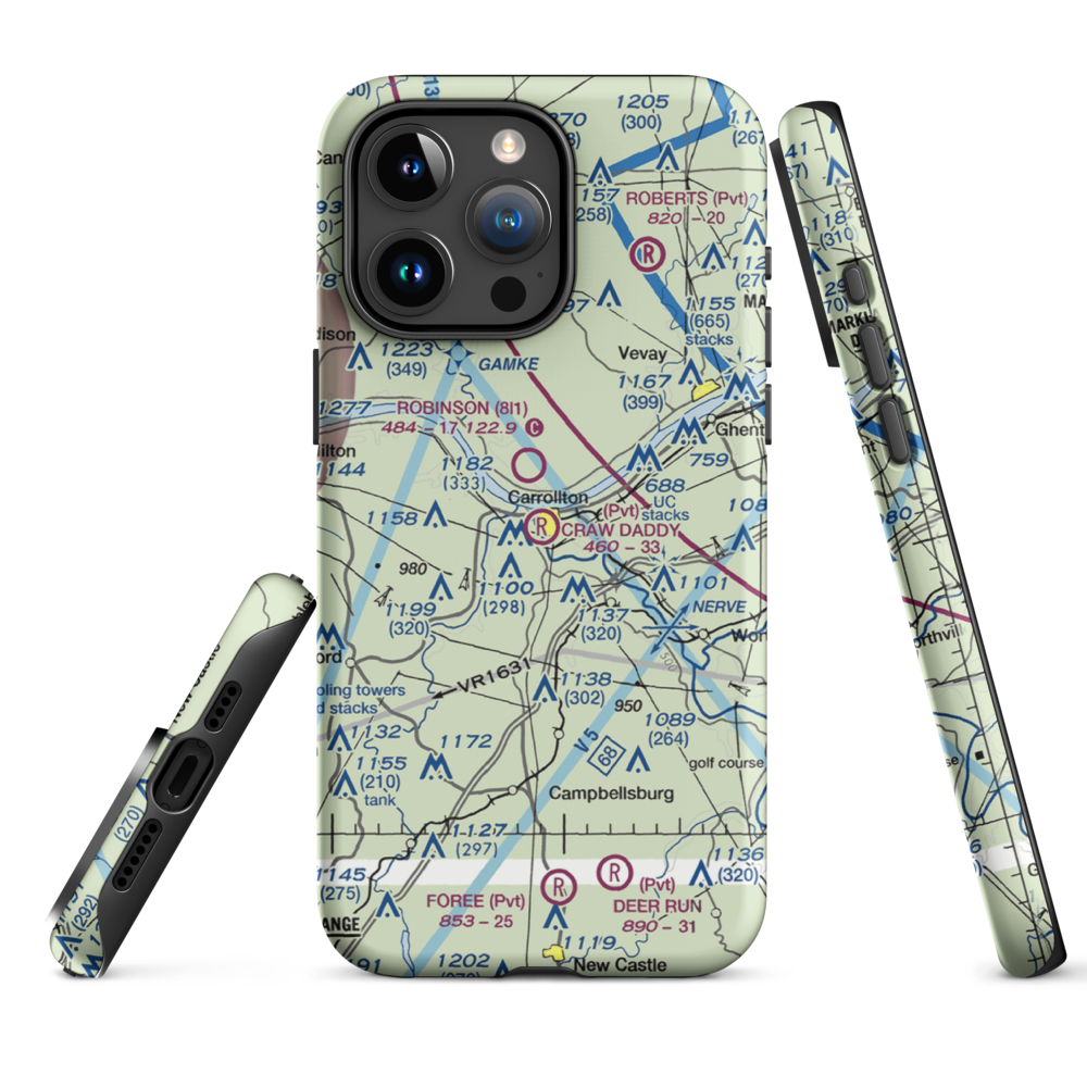 Craw Daddy Landing Airport (3KY4) VFR Sectional  Tough iPhone Case iPhone 15 Pro Max model shown