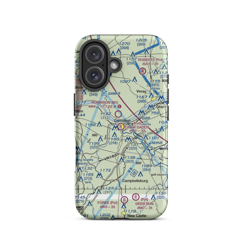 Craw Daddy Landing Airport (3KY4) VFR Sectional  Tough iPhone Case iPhone 16 model shown