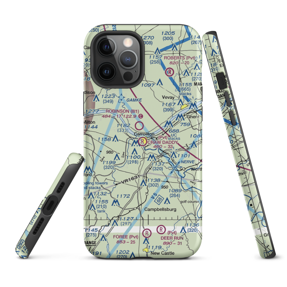 Craw Daddy Landing Airport (3KY4) VFR Sectional  Tough iPhone Case iPhone 12 Pro Max model shown