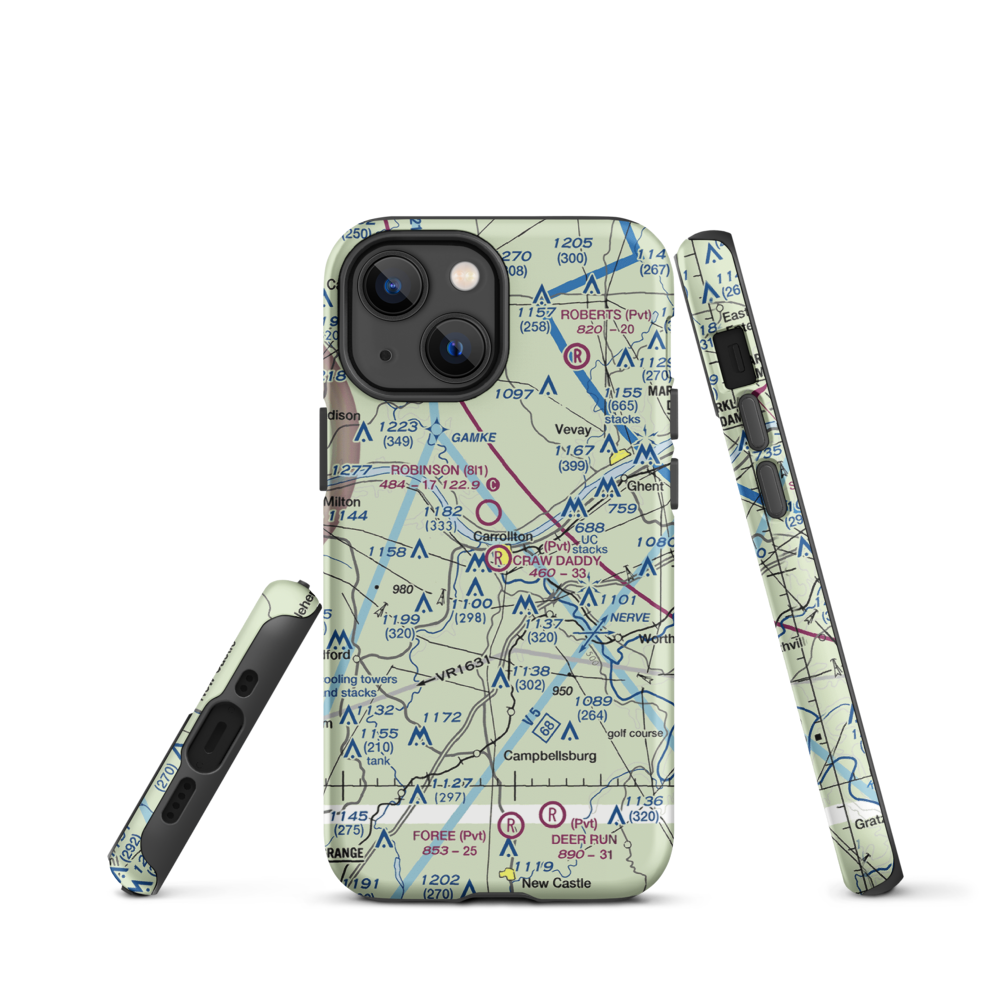 Craw Daddy Landing Airport (3KY4) VFR Sectional  Tough iPhone Case iPhone 13 mini model shown