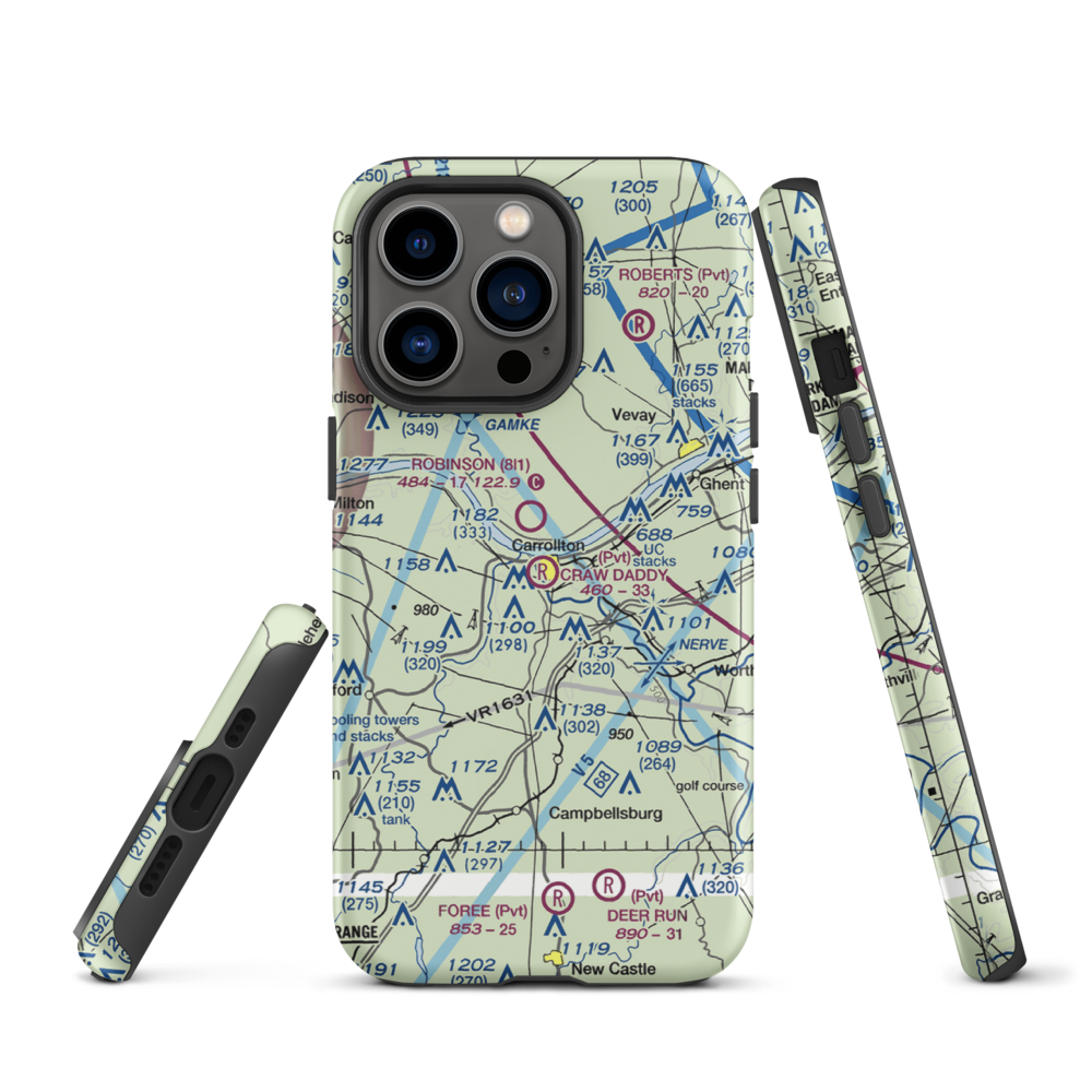 Craw Daddy Landing Airport (3KY4) VFR Sectional  Tough iPhone Case iPhone 13 Pro model shown