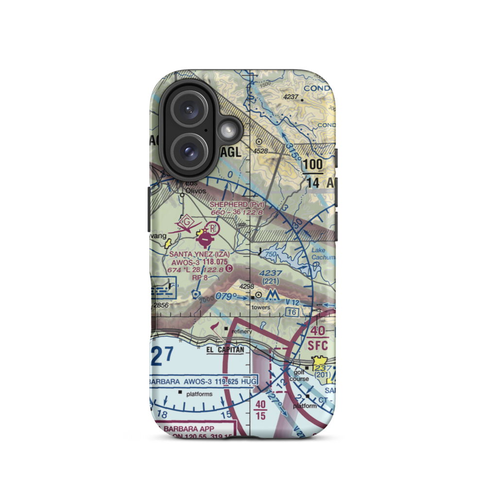 Crawford Airport (0CA3) VFR Sectional  Tough iPhone Case iPhone 16 model shown