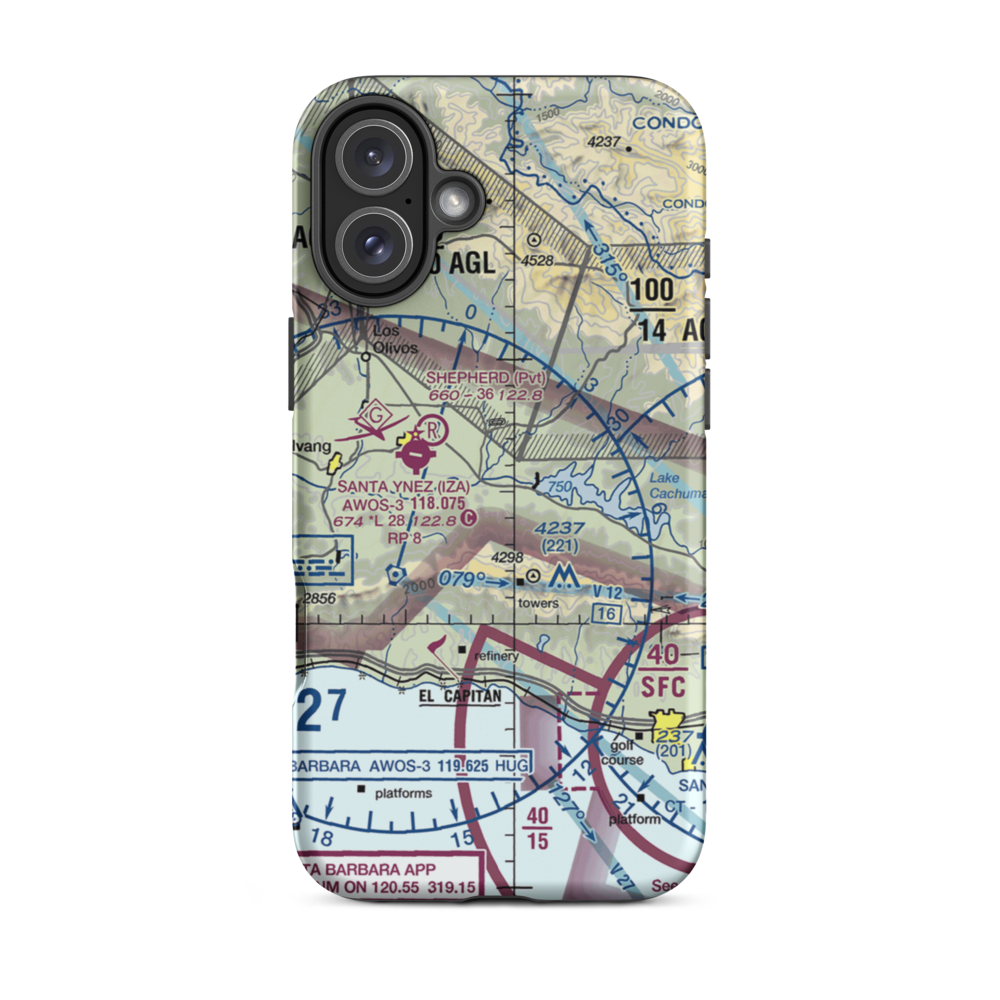 Crawford Airport (0CA3) VFR Sectional  Tough iPhone Case iPhone 16 Plus model shown