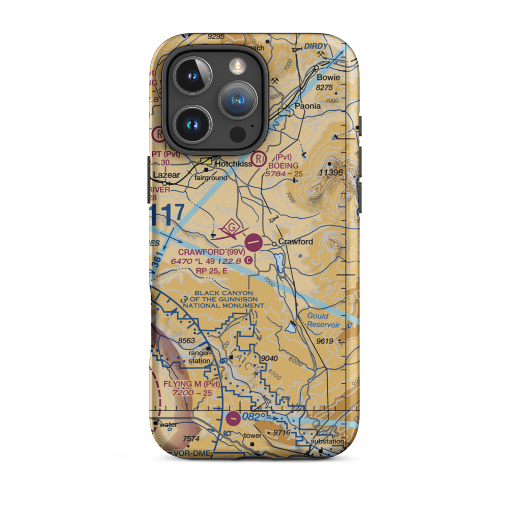 Crawford Airport (99V) VFR Sectional  Tough iPhone Case iPhone 16 Pro Max model shown