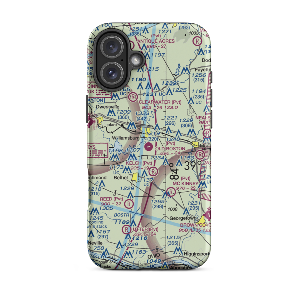 Creager Airport (3OH7) VFR Sectional  Tough iPhone Case iPhone 16 Plus model shown
