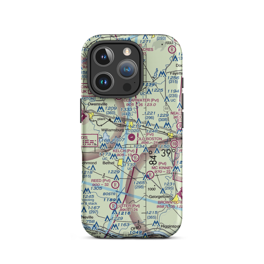 Creager Airport (3OH7) VFR Sectional  Tough iPhone Case iPhone 16 Pro model shown