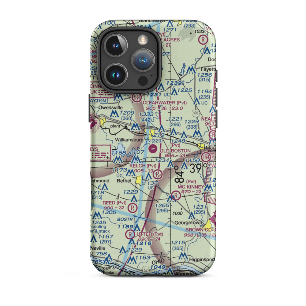 Creager Airport (3OH7) VFR Sectional  Tough iPhone Case iPhone 16 Pro Max model shown