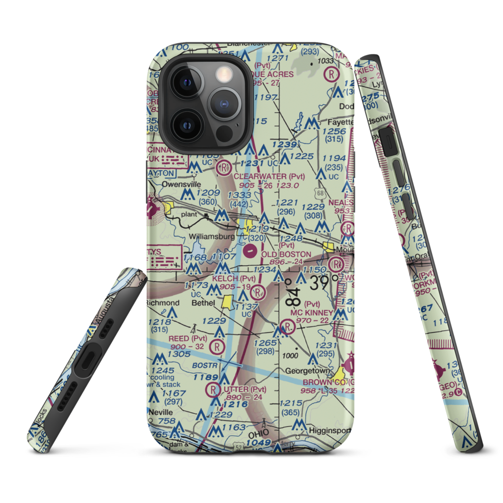 Creager Airport (3OH7) VFR Sectional  Tough iPhone Case iPhone 12 Pro Max model shown