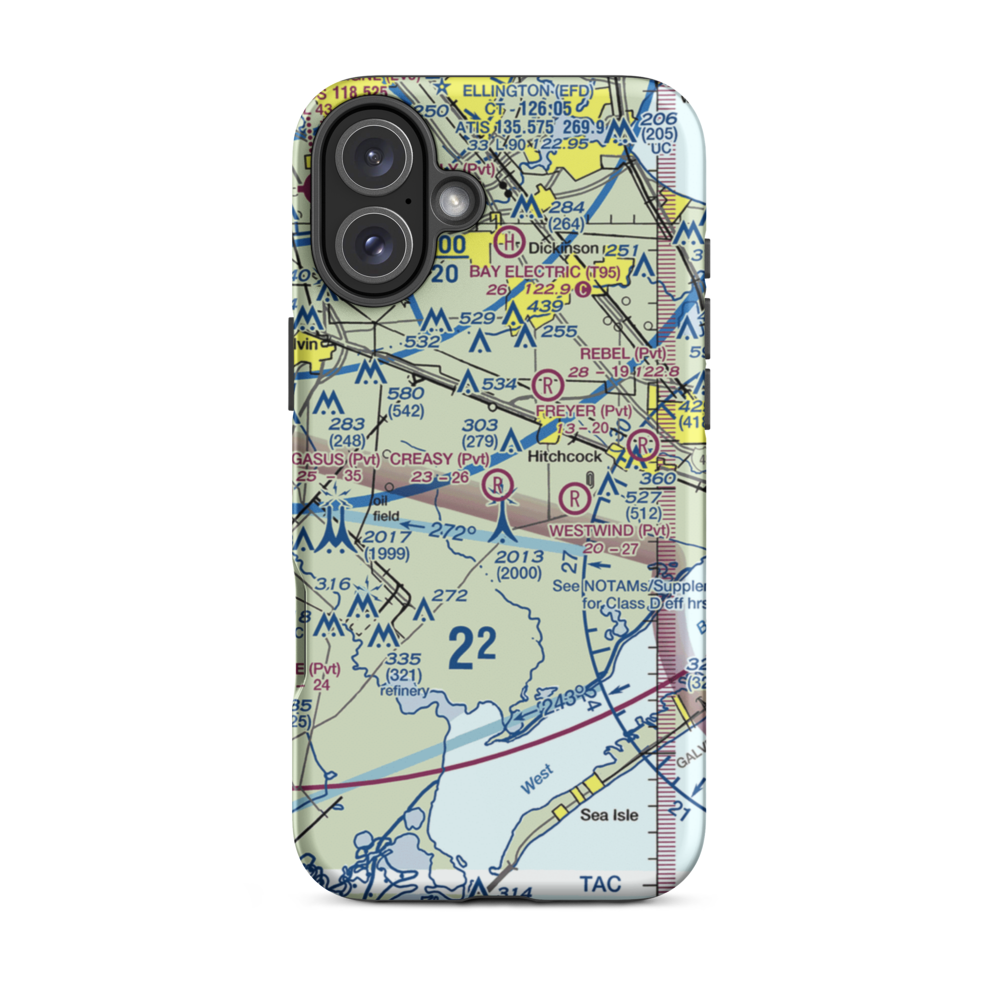 Creasy Airport (5TA5) VFR Sectional  Tough iPhone Case iPhone 16 Plus model shown
