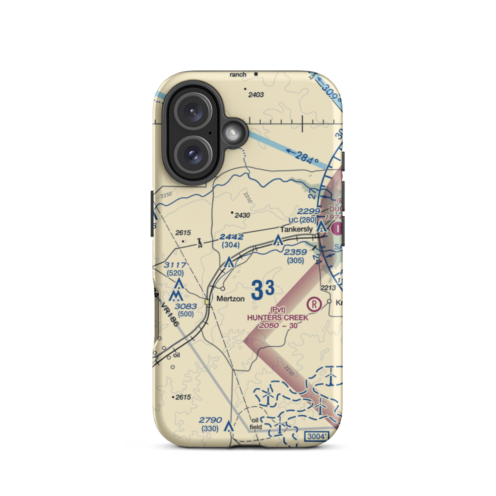 Creekside Airport (03XS) VFR Sectional  Tough iPhone Case iPhone 16 model shown