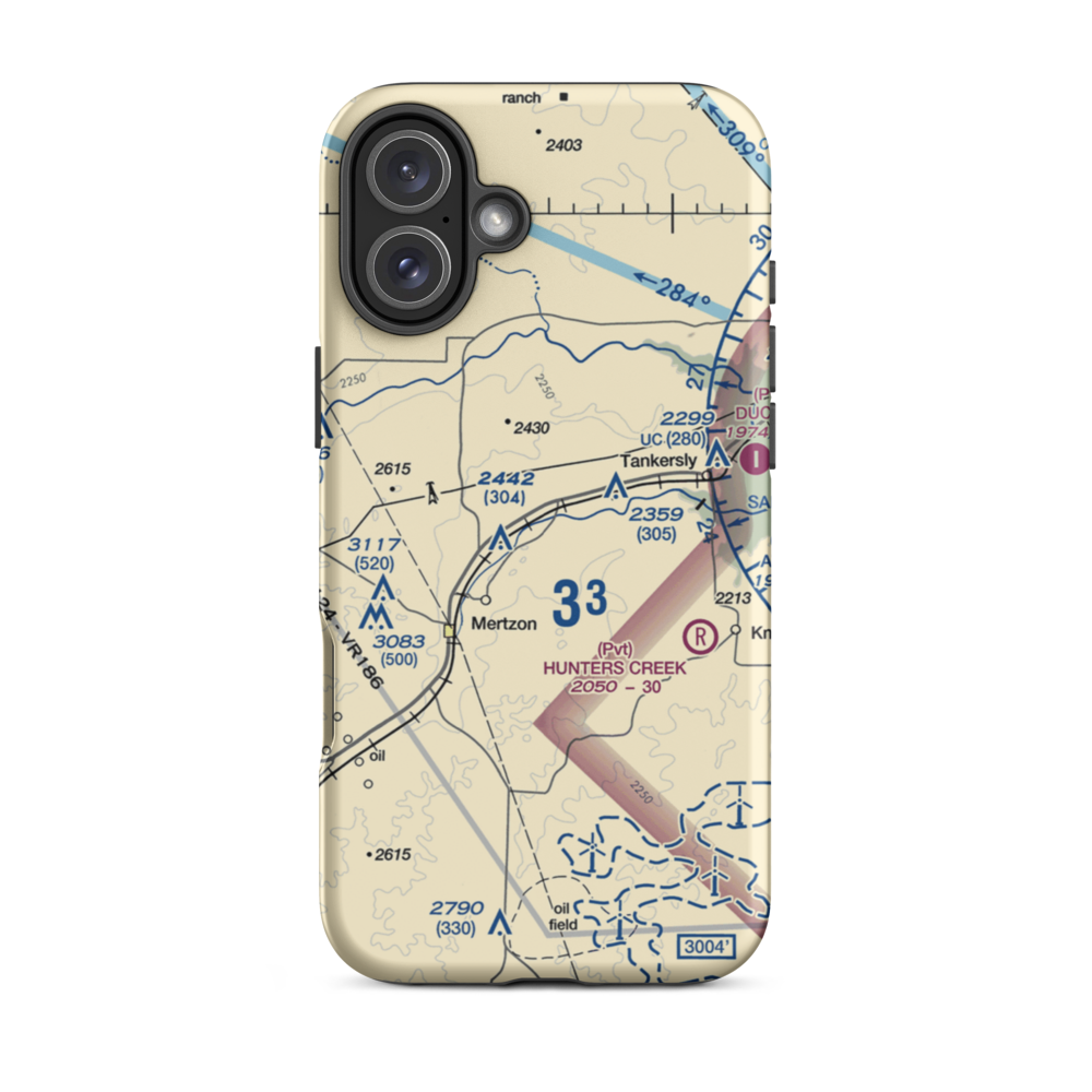 Creekside Airport (03XS) VFR Sectional  Tough iPhone Case iPhone 16 Plus model shown