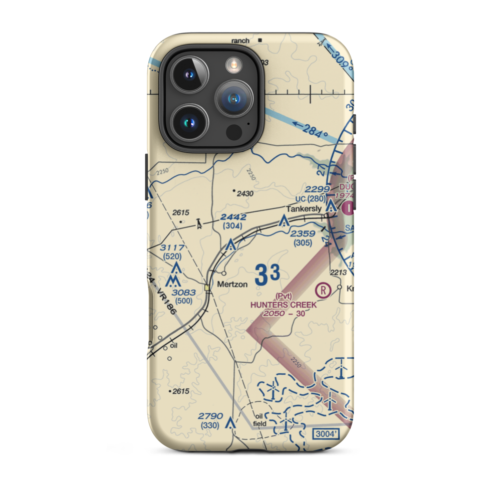 Creekside Airport (03XS) VFR Sectional  Tough iPhone Case iPhone 16 Pro Max model shown