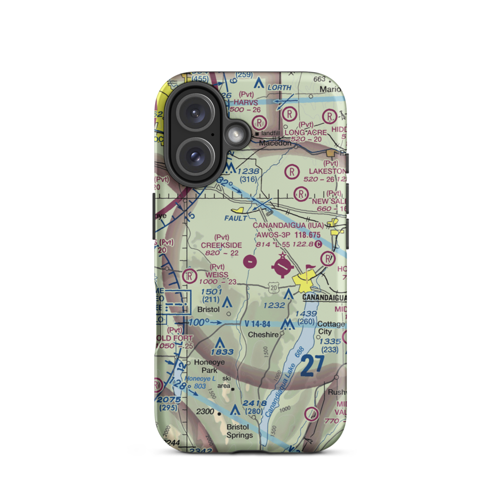 Creekside Airport (NY95) VFR Sectional  Tough iPhone Case iPhone 16 model shown