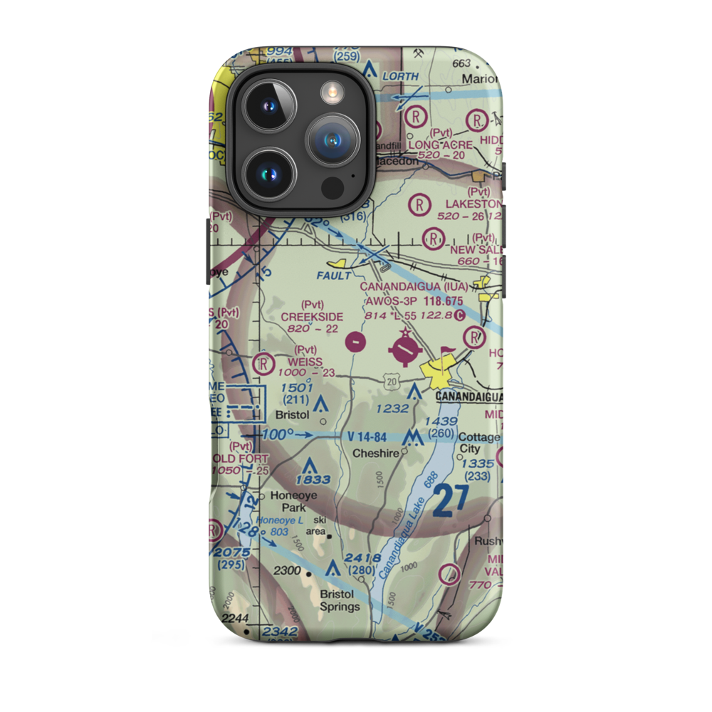 Creekside Airport (NY95) VFR Sectional  Tough iPhone Case iPhone 16 Pro Max model shown
