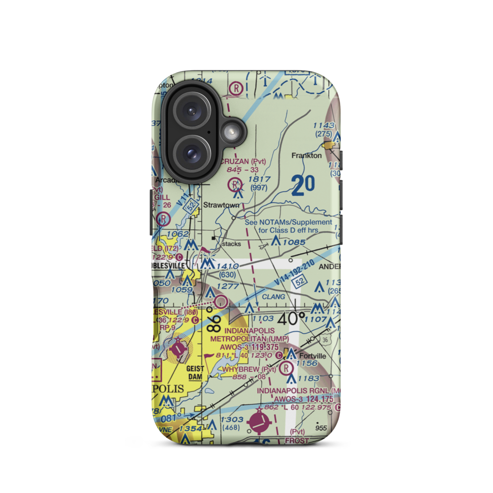 Creekside Farm Airport (II42) VFR Sectional  Tough iPhone Case iPhone 16 model shown