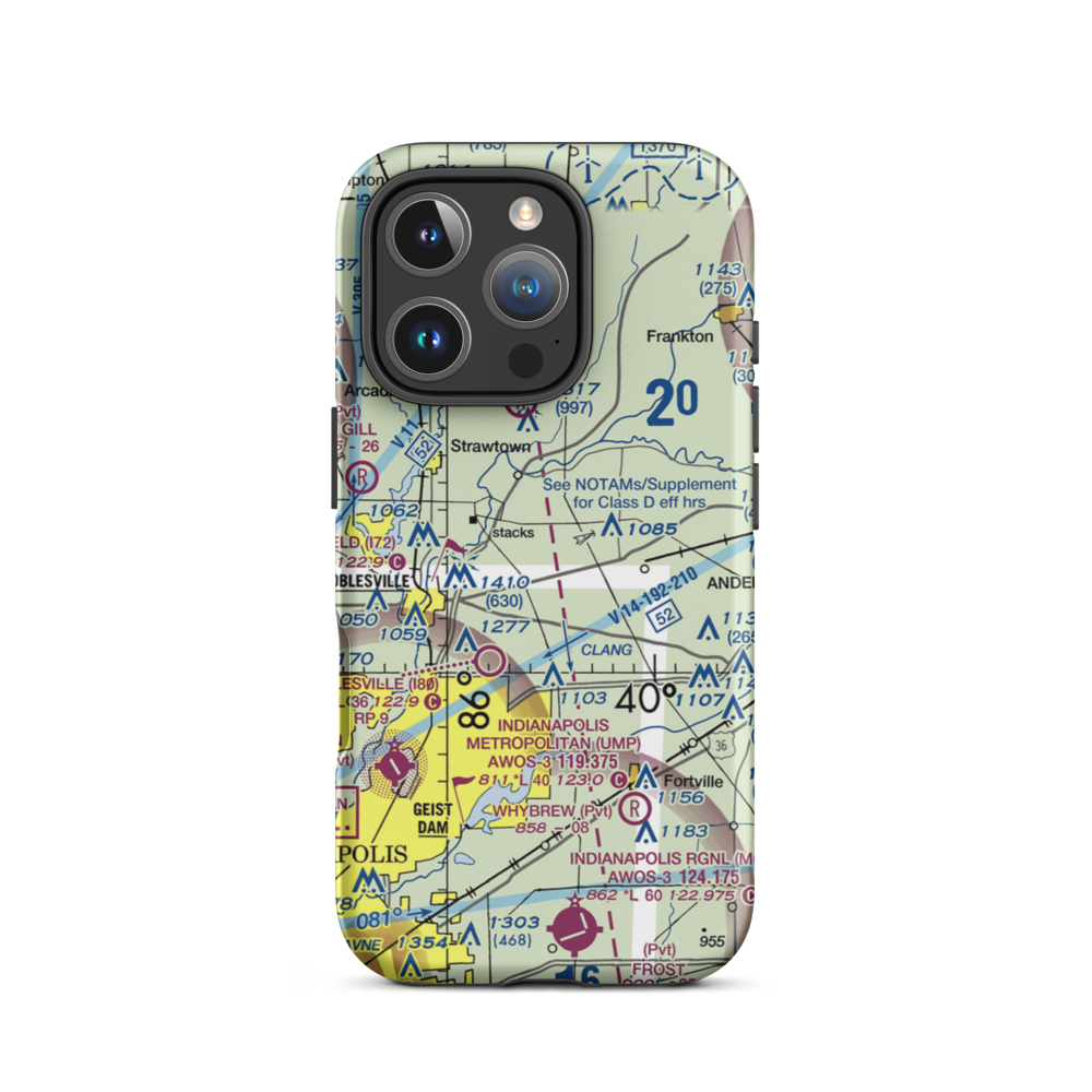 Creekside Farm Airport (II42) VFR Sectional  Tough iPhone Case iPhone 16 Pro model shown
