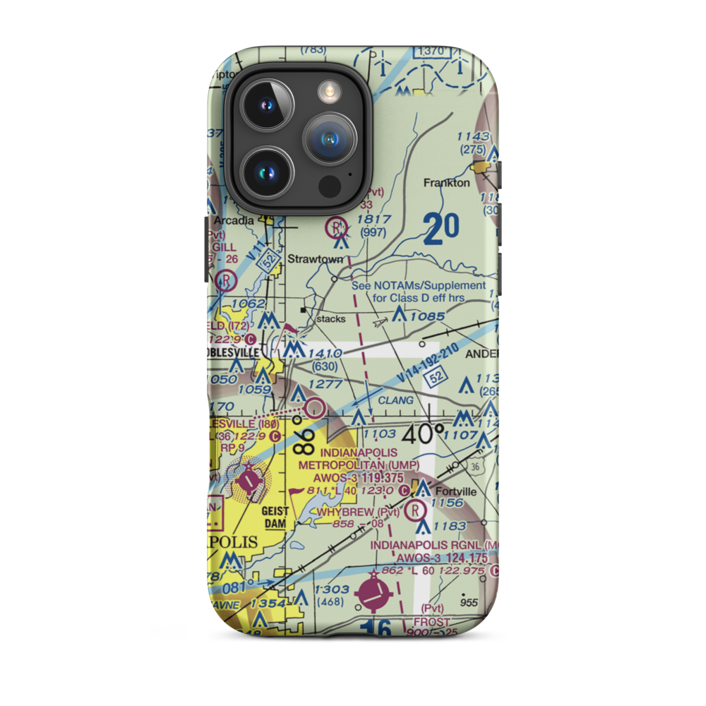 Creekside Farm Airport (II42) VFR Sectional  Tough iPhone Case iPhone 16 Pro Max model shown