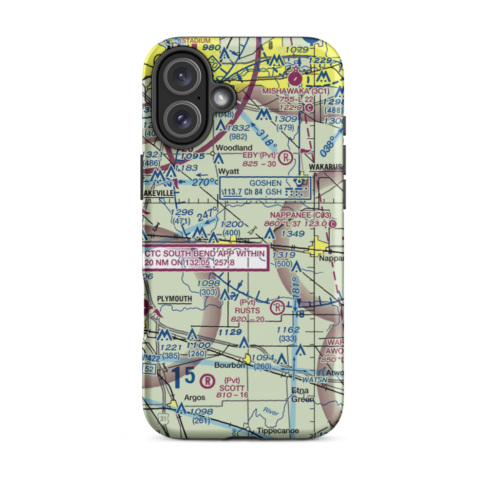 Creighton Airport (0II2) VFR Sectional  Tough iPhone Case iPhone 16 Plus model shown
