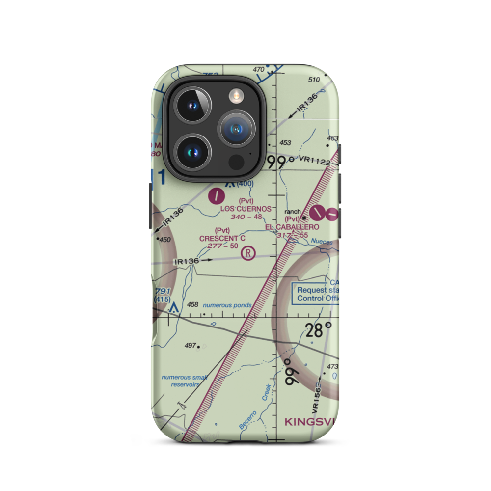 Crescent C Ranch Airport (TX79) VFR Sectional  Tough iPhone Case iPhone 16 Pro model shown