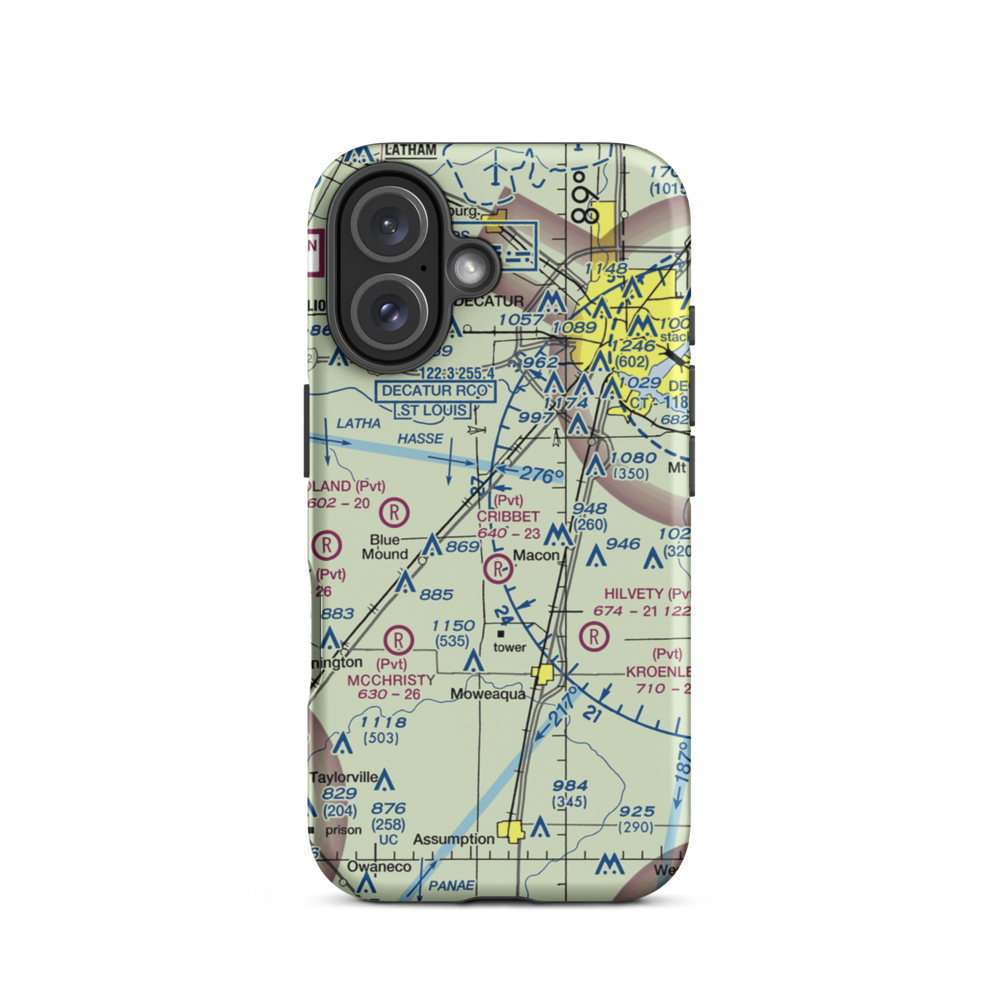 Cribbet Airport (1IS3) VFR Sectional  Tough iPhone Case iPhone 16 model shown