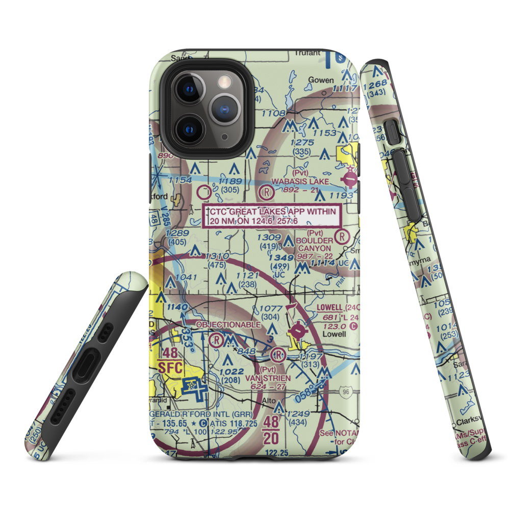 Cridler Airport (5MI3) VFR Sectional  Tough iPhone Case iPhone 11 Pro model shown