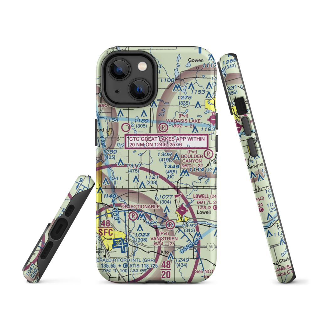Cridler Airport (5MI3) VFR Sectional  Tough iPhone Case iPhone 14 model shown