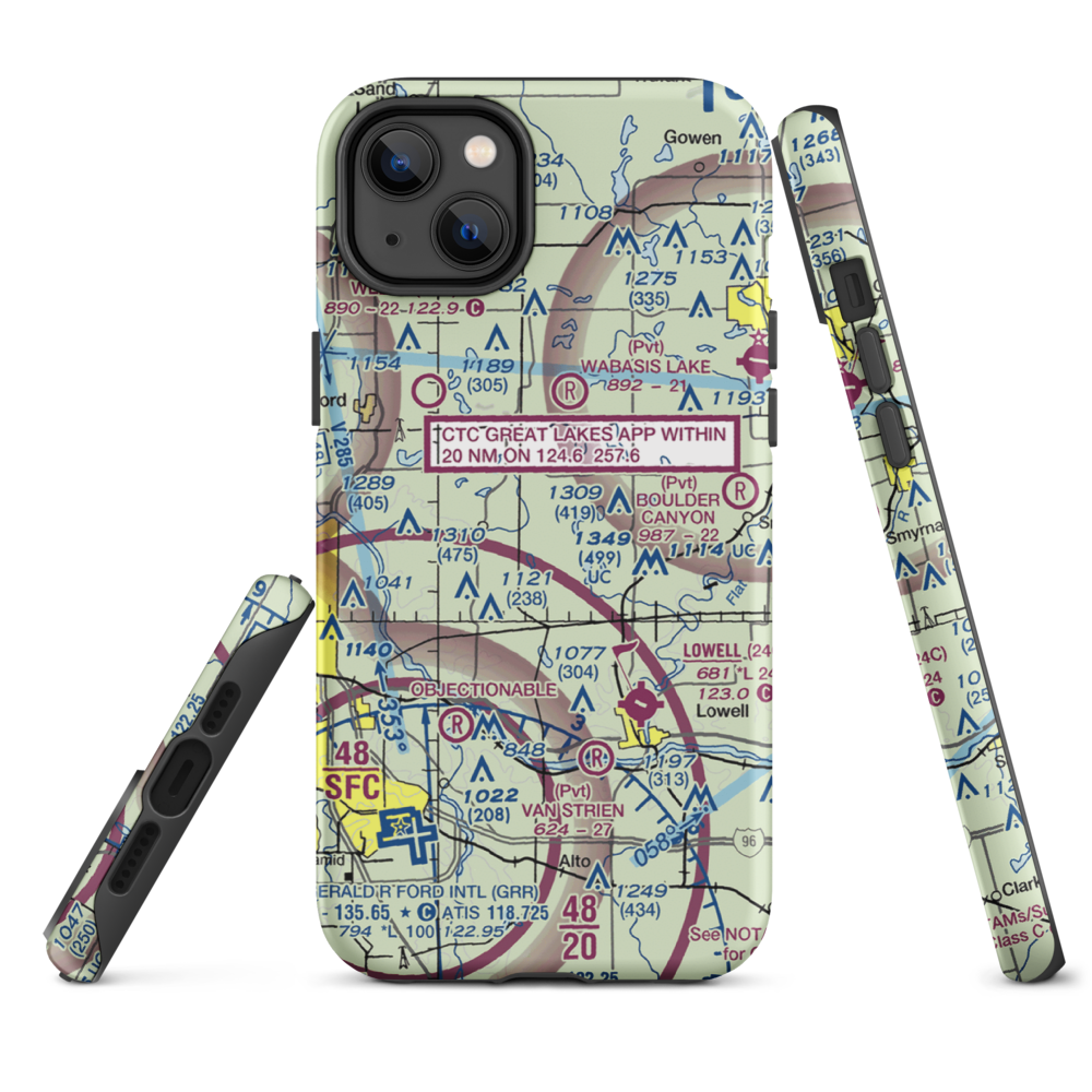 Cridler Airport (5MI3) VFR Sectional  Tough iPhone Case iPhone 14 Plus model shown