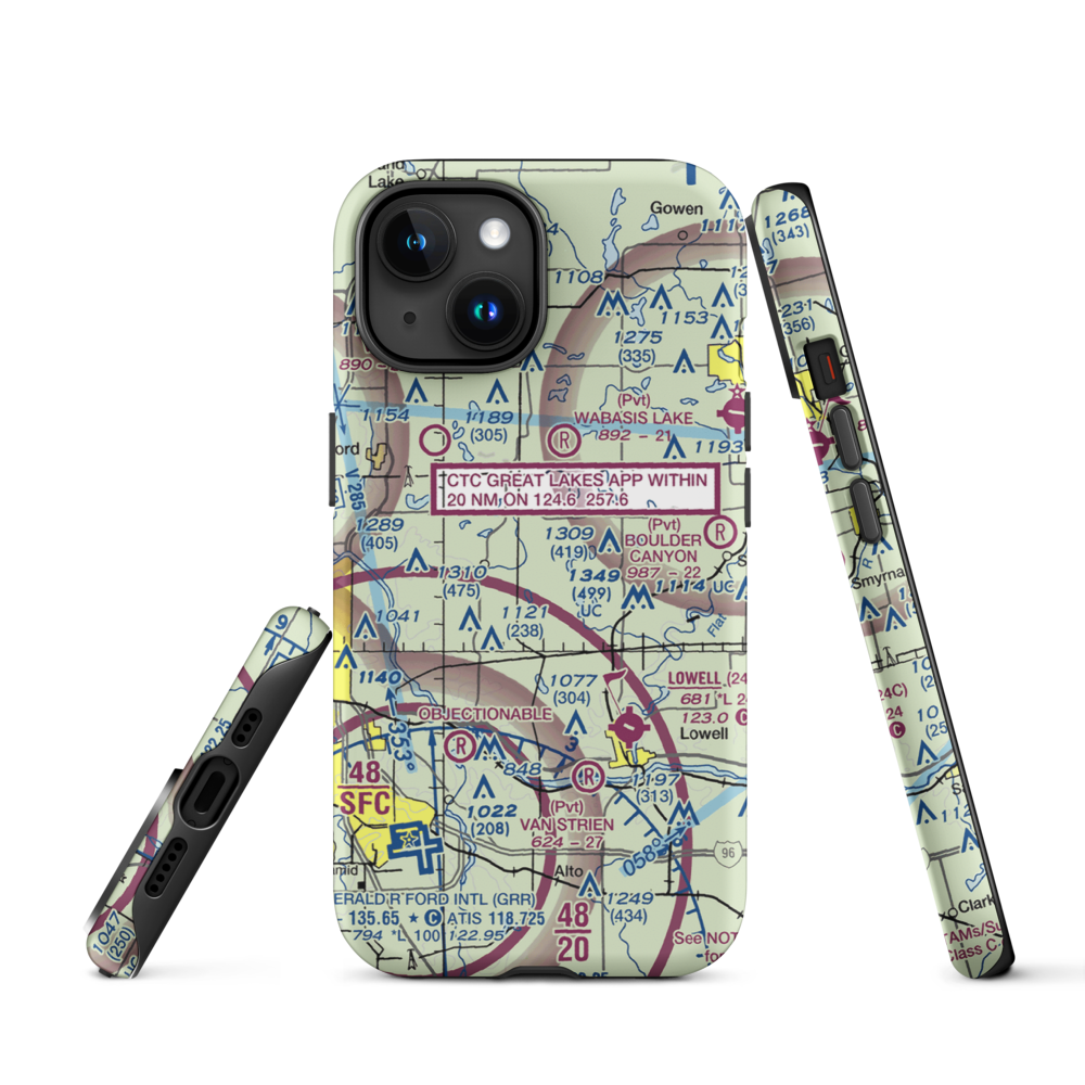 Cridler Airport (5MI3) VFR Sectional  Tough iPhone Case iPhone 15 model shown