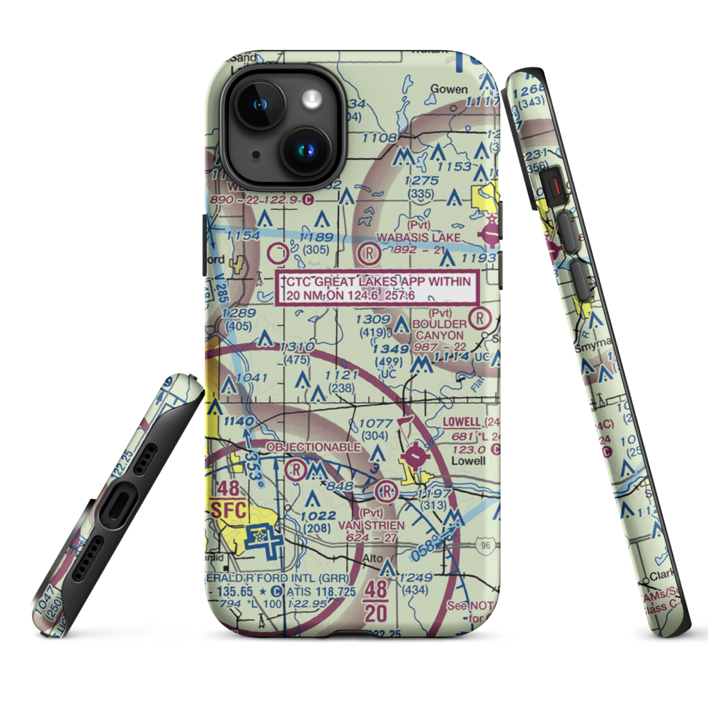 Cridler Airport (5MI3) VFR Sectional  Tough iPhone Case iPhone 15 Plus model shown
