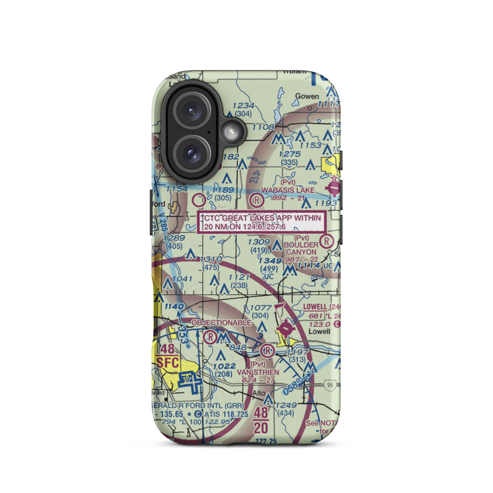 Cridler Airport (5MI3) VFR Sectional  Tough iPhone Case iPhone 16 model shown