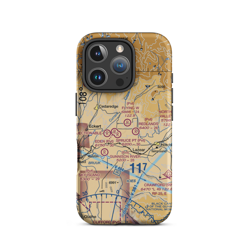 Cridler Field (3CO1) VFR Sectional  Tough iPhone Case iPhone 16 Pro model shown