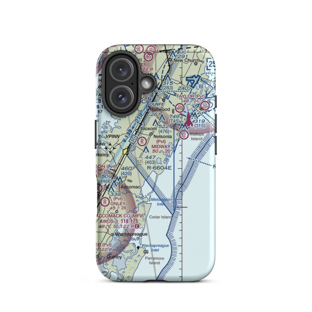 Crippen Creek Farm Airport (9VA3) VFR Sectional  Tough iPhone Case iPhone 16 model shown