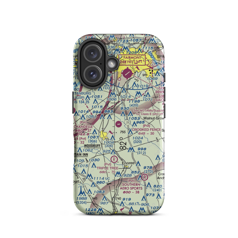 Crooked Fence Farm Airport (3SC4) VFR Sectional  Tough iPhone Case iPhone 16 model shown