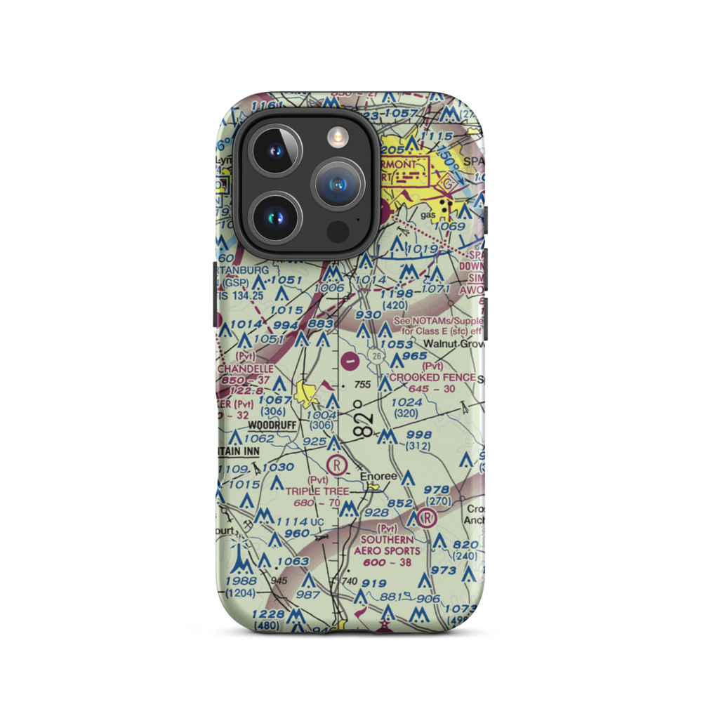Crooked Fence Farm Airport (3SC4) VFR Sectional  Tough iPhone Case iPhone 16 Pro model shown