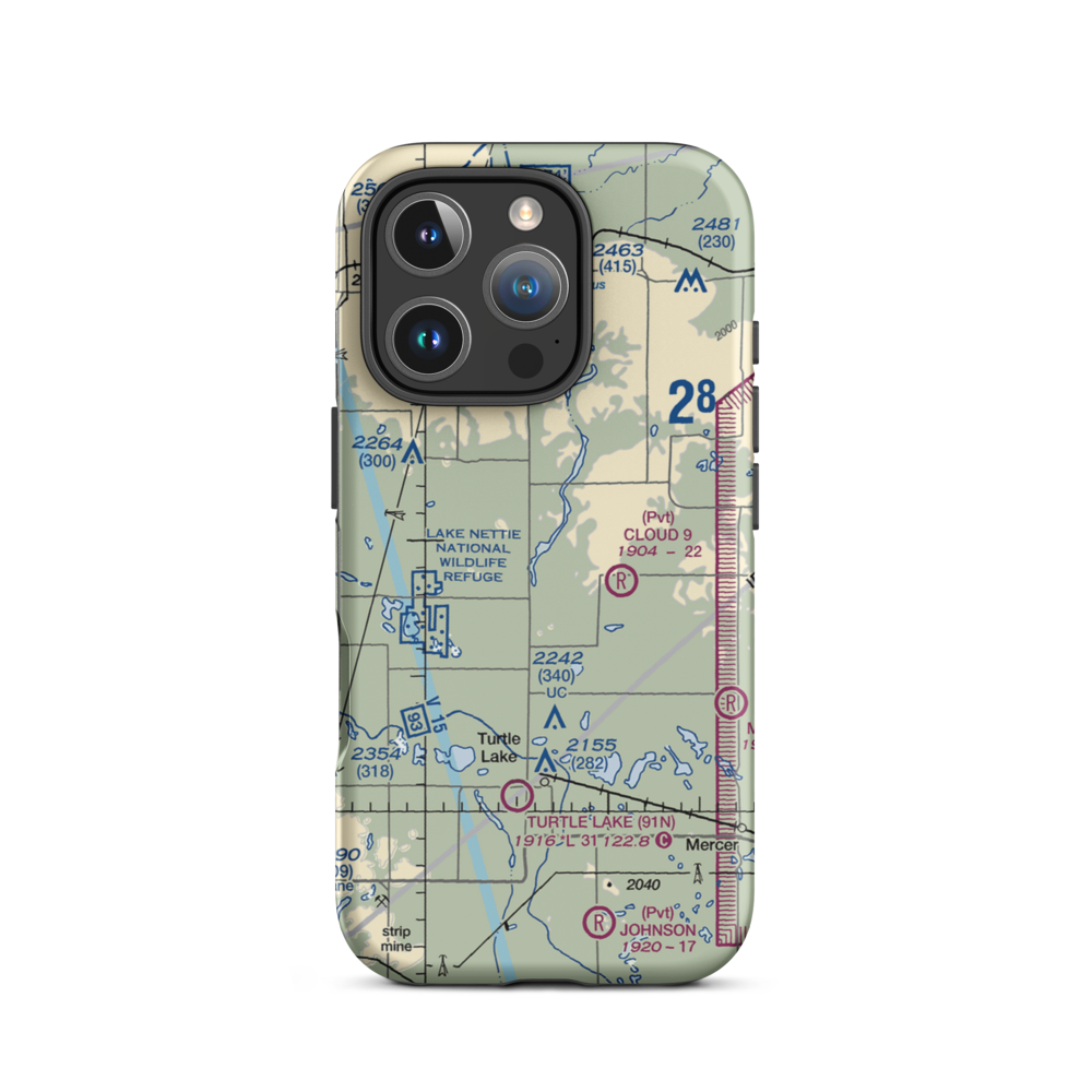 Crooked Lake Airstrip (20ND) VFR Sectional  Tough iPhone Case iPhone 16 Pro model shown