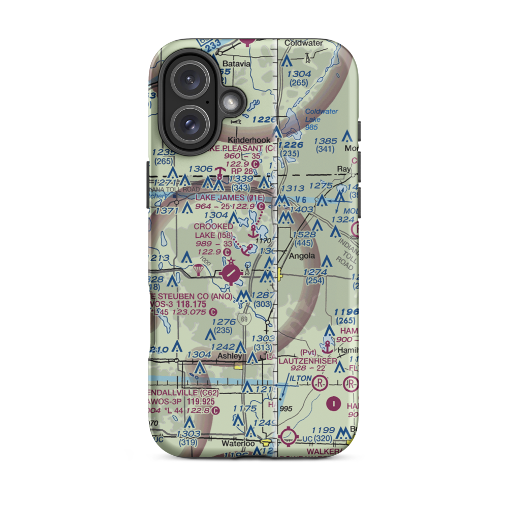 Crooked Lake Seaplane Base (I58) VFR Sectional  Tough iPhone Case iPhone 16 Plus model shown