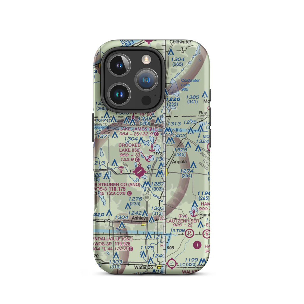 Crooked Lake Seaplane Base (I58) VFR Sectional  Tough iPhone Case iPhone 16 Pro model shown