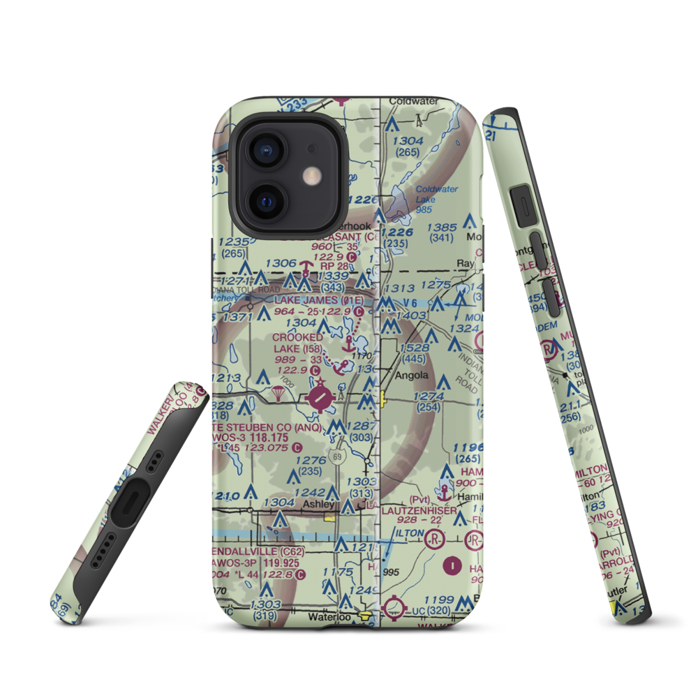 Crooked Lake Seaplane Base (I58) VFR Sectional  Tough iPhone Case iPhone 12 model shown