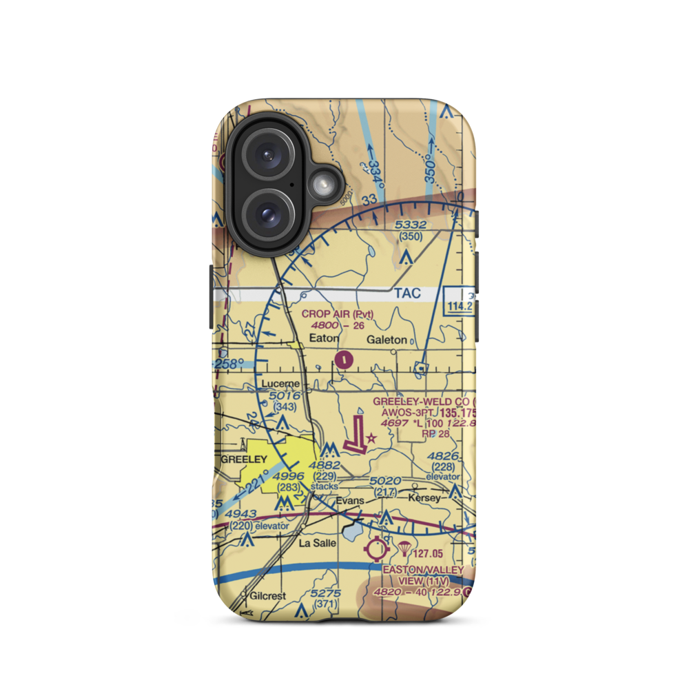 Crop Air Inc Airport (CO48) VFR Sectional  Tough iPhone Case iPhone 16 model shown