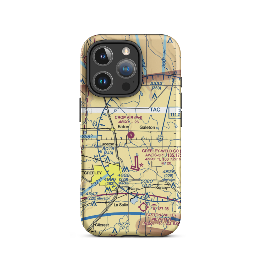 Crop Air Inc Airport (CO48) VFR Sectional  Tough iPhone Case iPhone 16 Pro model shown