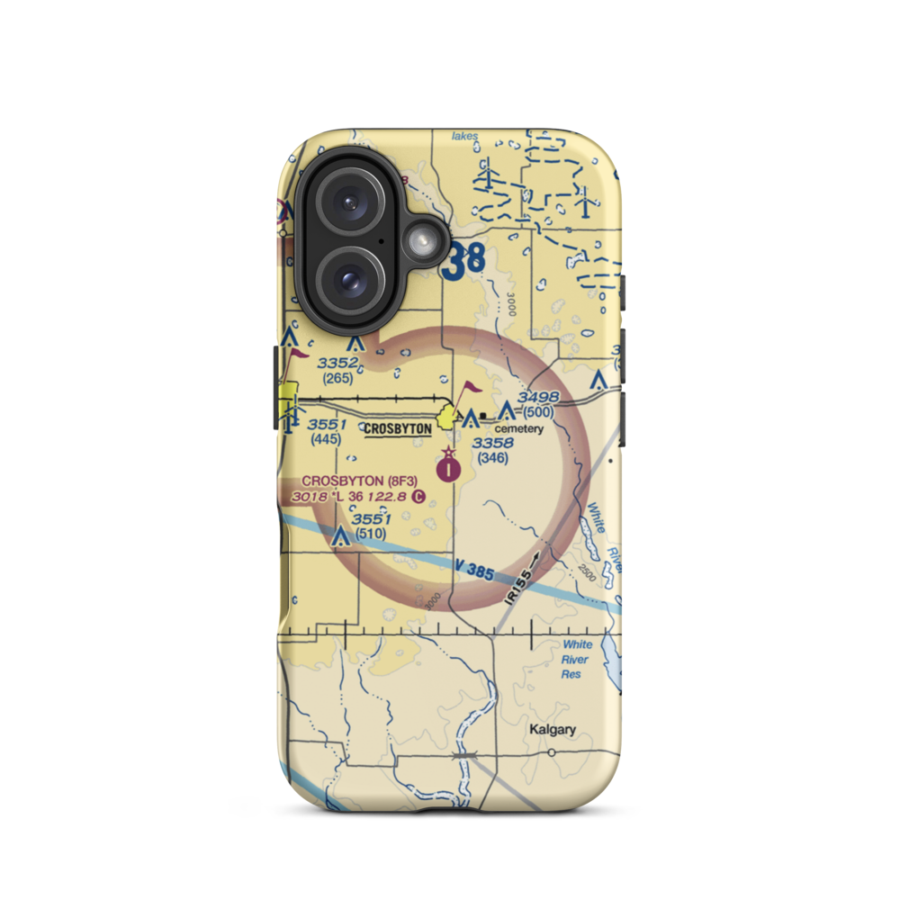 Crosbyton Municipal Airport (8F3) VFR Sectional  Tough iPhone Case iPhone 16 model shown