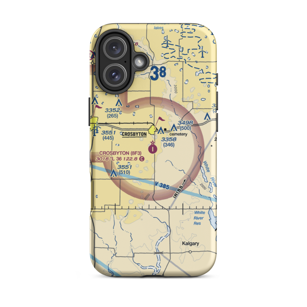 Crosbyton Municipal Airport (8F3) VFR Sectional  Tough iPhone Case iPhone 16 Plus model shown