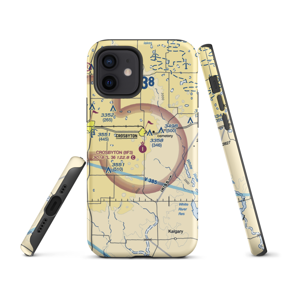 Crosbyton Municipal Airport (8F3) VFR Sectional  Tough iPhone Case iPhone 12 model shown