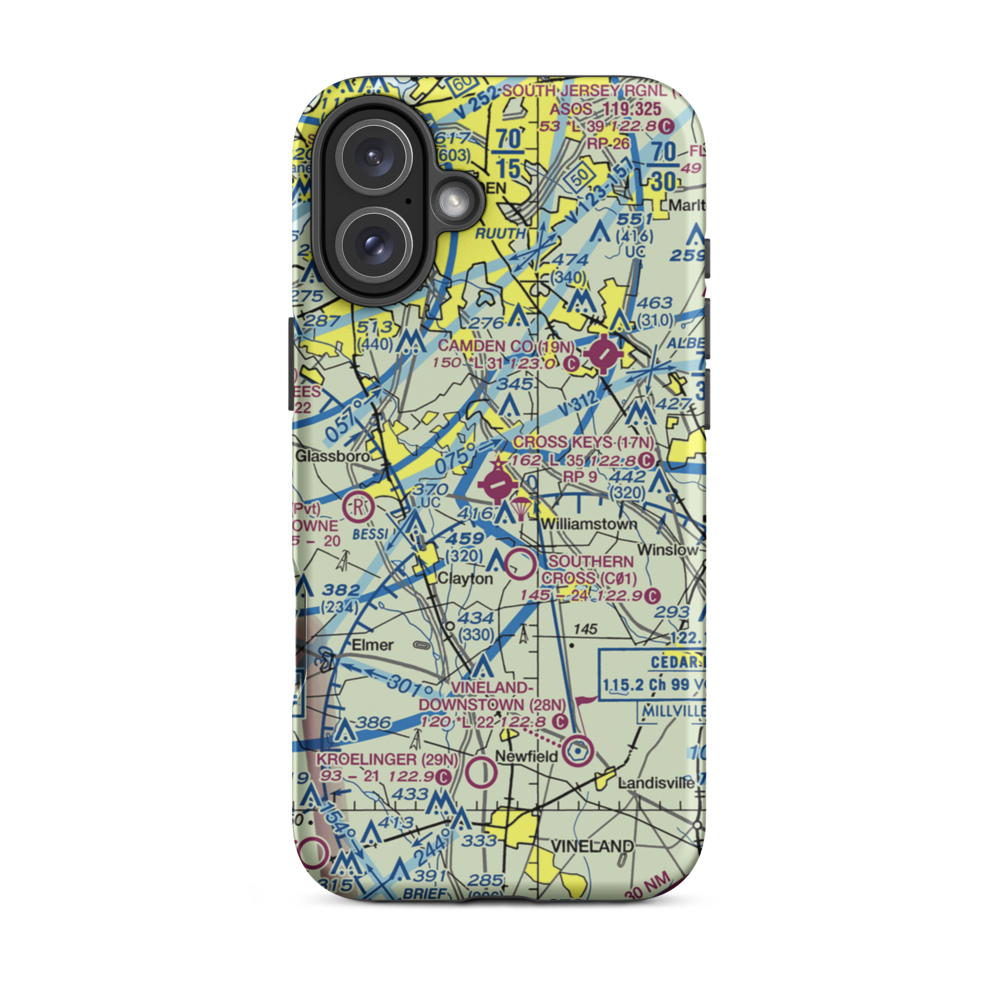 Cross Keys Airport (17N) VFR Sectional  Tough iPhone Case iPhone 16 Plus model shown