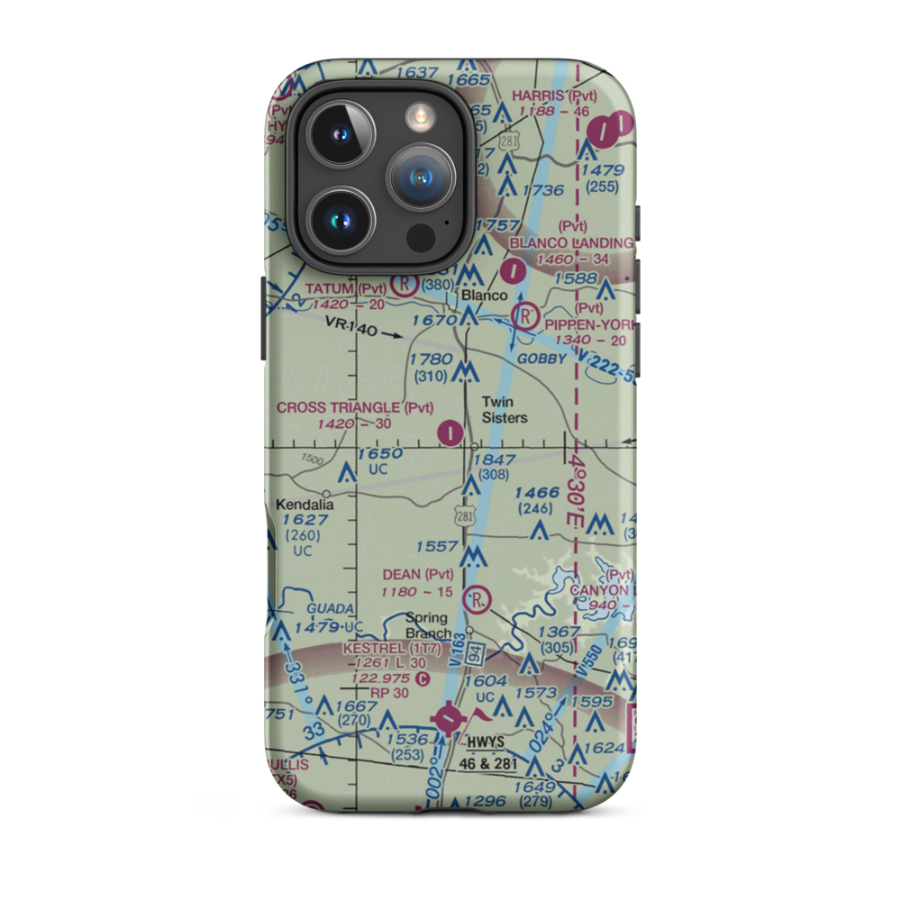 Cross Triangle Ranch Airport (2XS5) VFR Sectional  Tough iPhone Case iPhone 16 Pro Max model shown