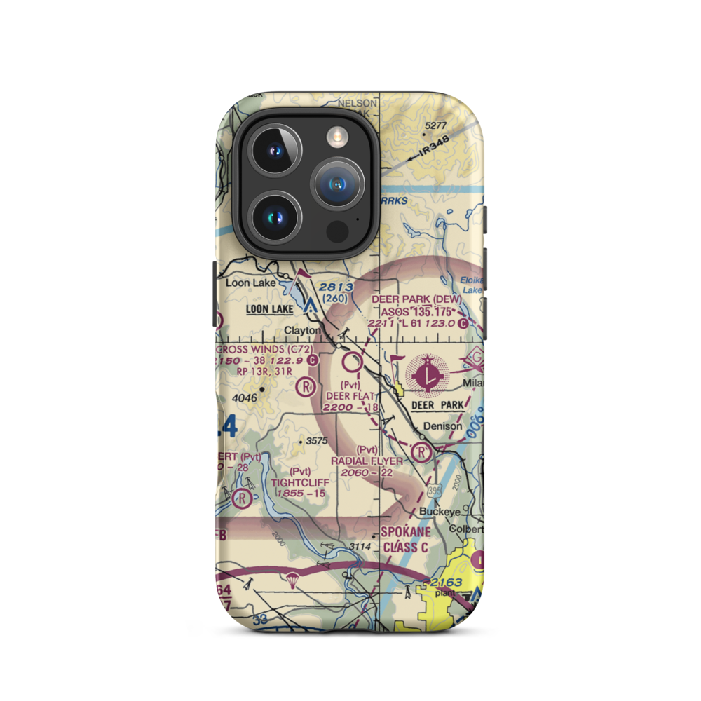 Cross Winds Airport (C72) VFR Sectional  Tough iPhone Case iPhone 16 Pro model shown