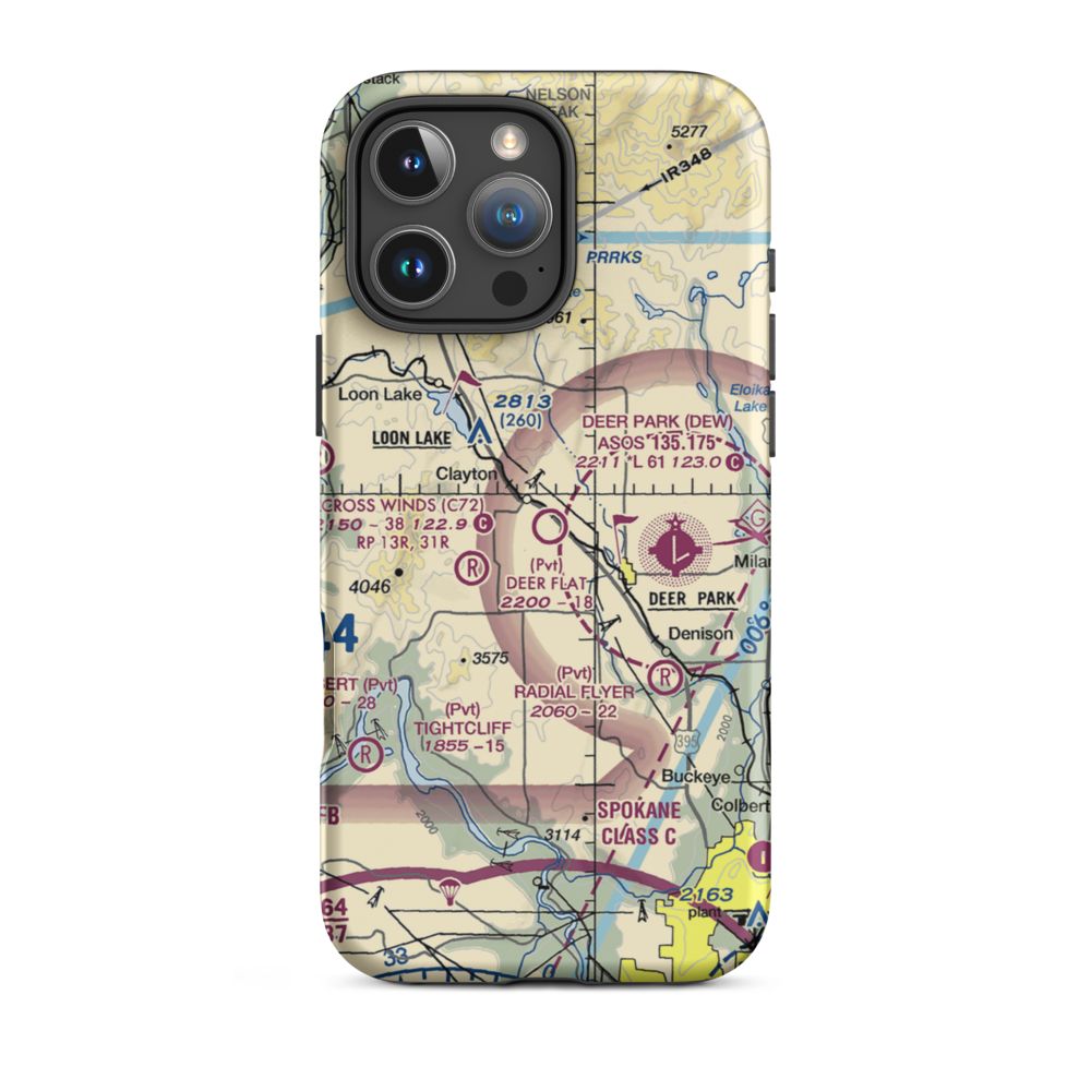 Cross Winds Airport (C72) VFR Sectional  Tough iPhone Case iPhone 16 Pro Max model shown